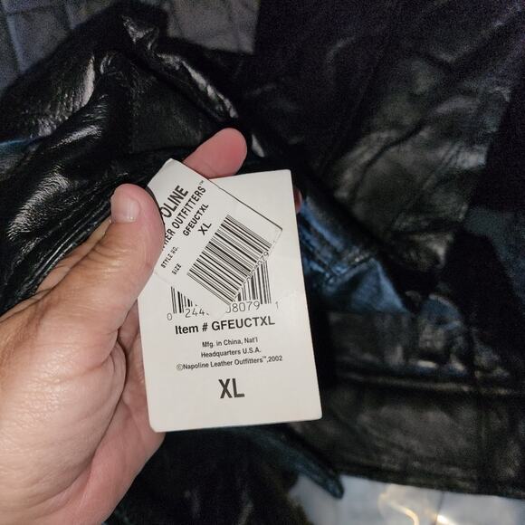 NAPOLINE NWT MENS LEATHER BOMBER JACKET. SIZE XL - Picture 11 of 14